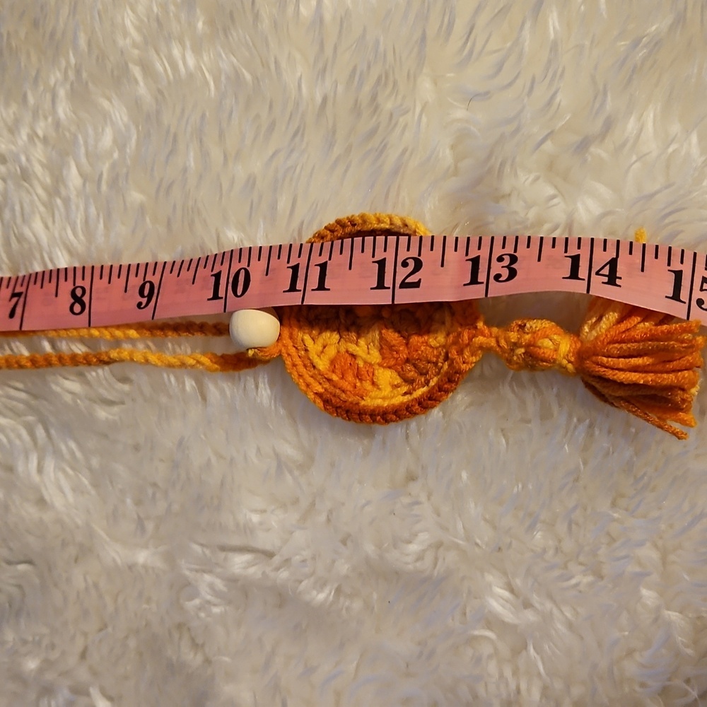 Handmade Orange Crochet Necklace and Earring Set Hand Knit Fall Jewelry beaded - Picture 13 of 17